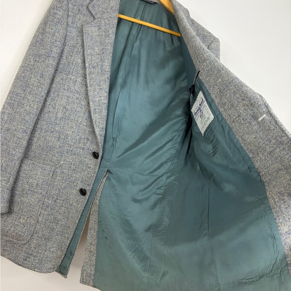 Vintage Harris Tweed Sport Coat Mens 38R Gray Blue Wool Retro Made in Canada - Picture 11 of 14